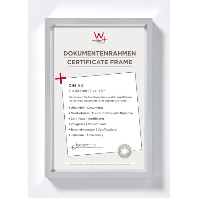 walther design Steel Style Kunststoff Bilderrahmen 21x29,7 cm Silber