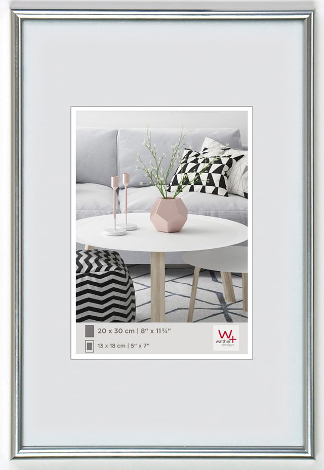 walther design Galeria Kunststoff Bilderrahmen 30x45 cm Silber