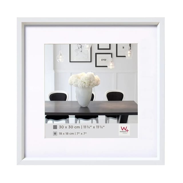 walther design Steel Style Kunststoff Bilderrahmen 30x30 cm Weiss