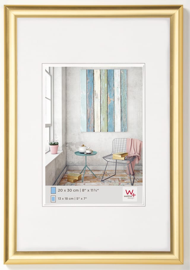 walther design Trendstyle Kunststoff Bilderrahmen 60x80 cm Gold