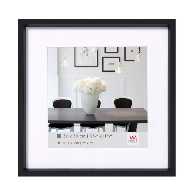 walther design Steel Style Kunststoff Bilderrahmen 20x20 cm Schwarz