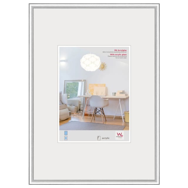 walther design New Lifestyle Kunststoff Bilderrahmen Kunstglas 59,4X84 Silber