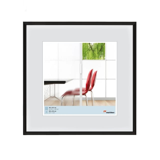 walther design Galeria Kunststoff Bilderrahmen 60x60 cm Schwarz