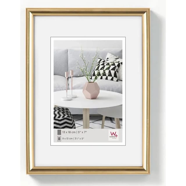 walther design Galeria Kunststoff Bilderrahmen 13x18 cm Gold