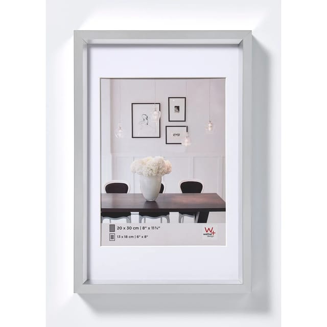 walther design Steel Style Kunststoff Bilderrahmen 30x45 cm Silber