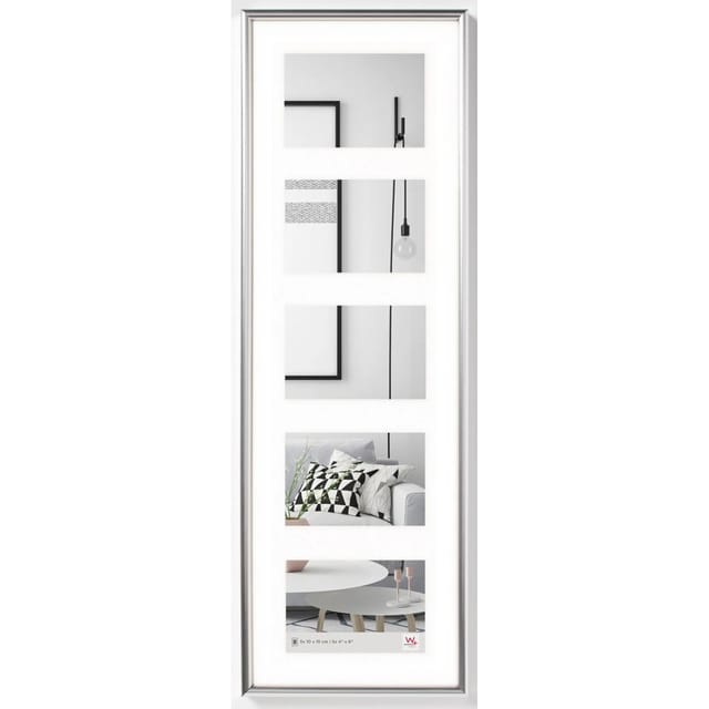 walther design Galeria Kunststoff Galeriebilderrahmen 5x 10x15 cm Silber