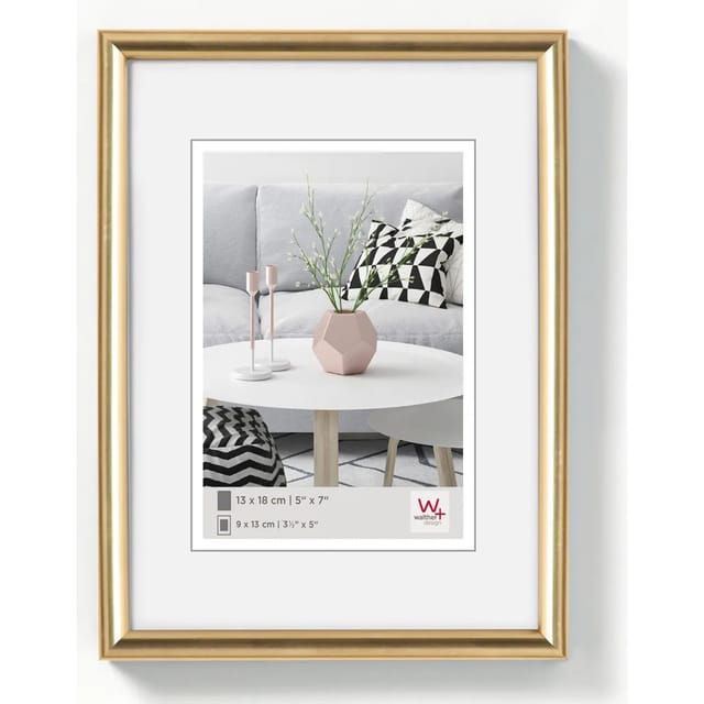 walther design Galeria Kunststoff Bilderrahmen 10x15 cm Gold