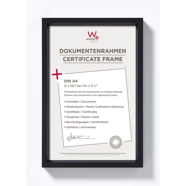 walther design Steel Style Kunststoff Bilderrahmen 21x29,7 cm Schwarz
