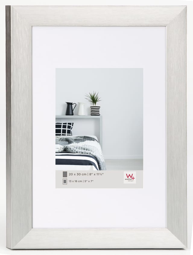 walther design Aluline Aluminium Bilderrahmen 40x50 cm Silber