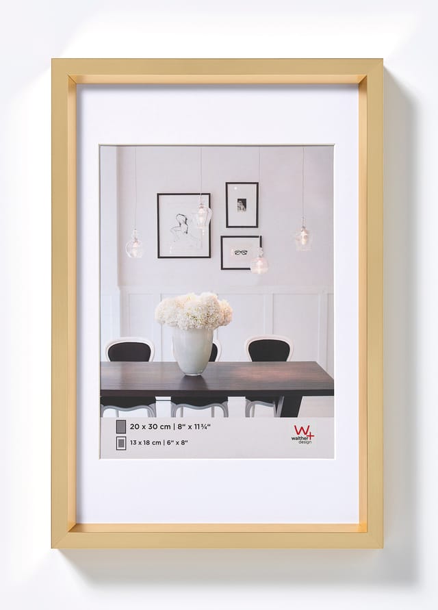 walther design Steel Style Kunststoff Bilderrahmen 40x60 cm Gold