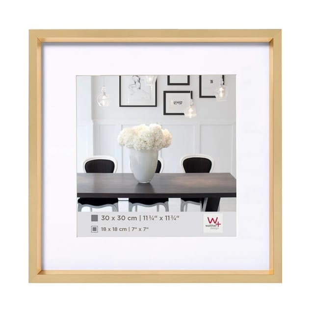 walther design Steel Style Kunststoff Bilderrahmen 30x30 cm Gold