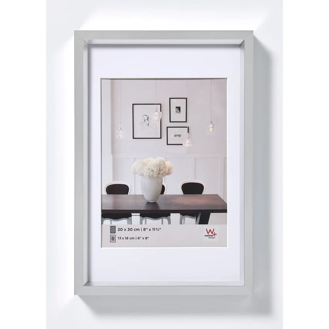 walther design Steel Style Kunststoff Bilderrahmen 15x20 cm Silber