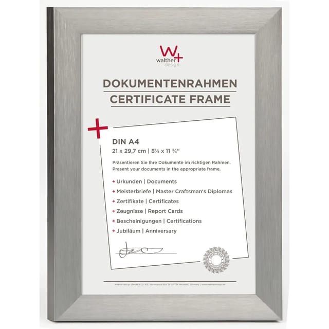 walther design Aluline Aluminium Bilderrahmen 21x29,7 cm Stahl