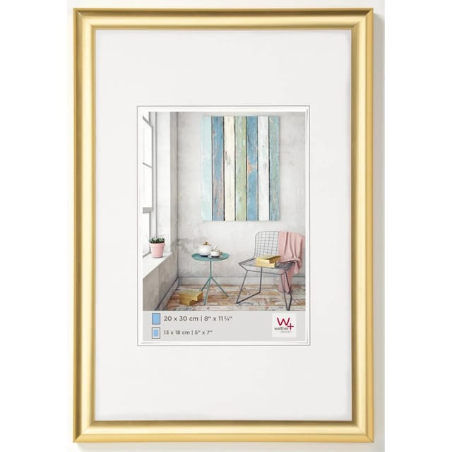 walther design Trendstyle Kunststoff Bilderrahmen 18x24 cm Gold