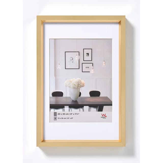 walther design Steel Style Kunststoff Bilderrahmen 20x30 cm Gold