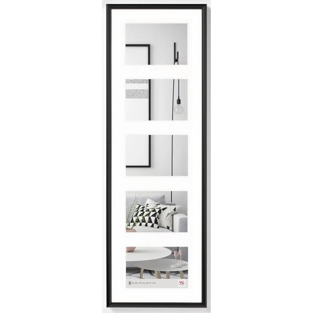 walther design Galeria Kunststoff Galeriebilderrahmen 5x 10x15 cm Schwarz