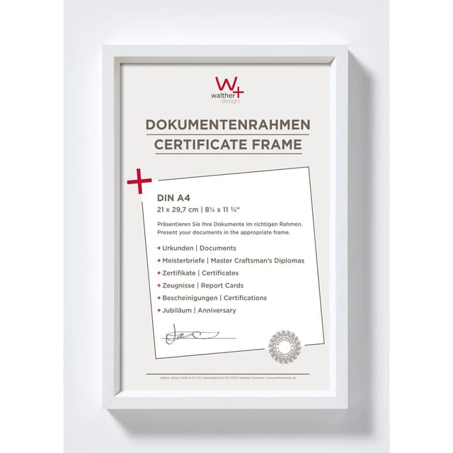 walther design Steel Style Kunststoff Bilderrahmen 21x29,7 cm Weiss