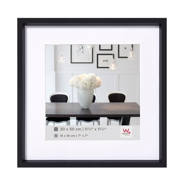 walther design Steel Style Kunststoff Bilderrahmen 30x30 cm Schwarz