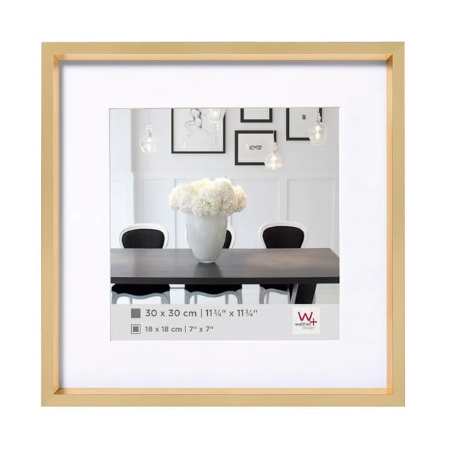 walther design Steel Style Kunststoff Bilderrahmen 40x40 cm Gold