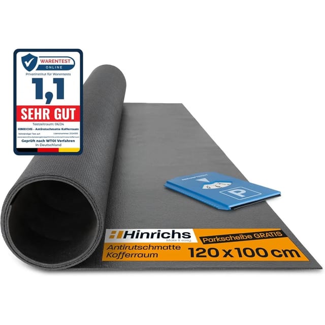 Hinrichs Antirutschmatte Auto 120 x 100 cm Kofferraummatte Anti Rutsch