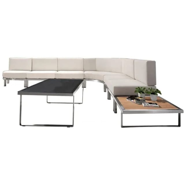 Jet-Line Gartenlounge Poseidon aus Akatienholz und Edelstahlrahmen