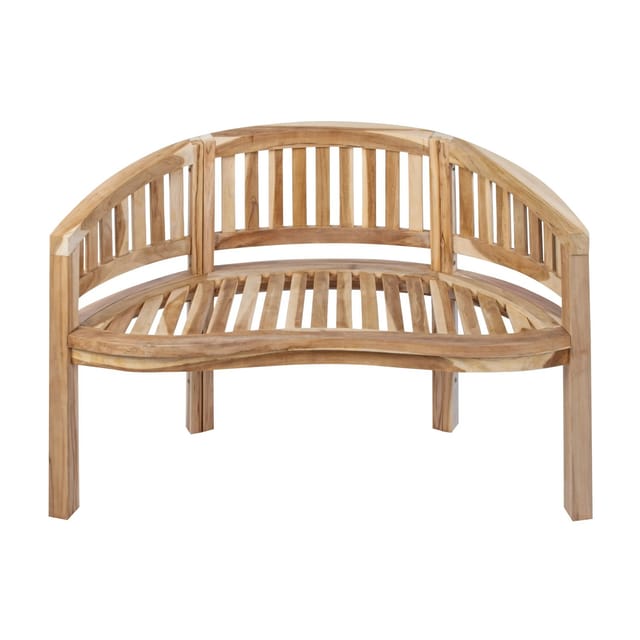 SAM Gartenbank Bananenbank Teak 120 cm 2 Sitzer Bananenbank BANANA