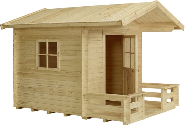 Plus A/S Spielhaus 182×161 cm + 72 cm Terrasse - unbehandelt
