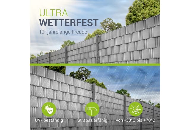 JUSKYS PVC Sichtschutzstreifen (Hellgrau)