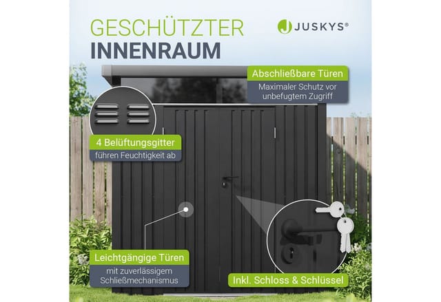 Juskys Gerätehaus Luzern M 5,2 m² Anthrazit