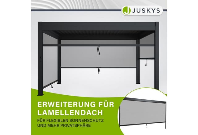 Juskys Seitenwand für Lamellendach Tahiti 4 x 2,4 m Anthrazit