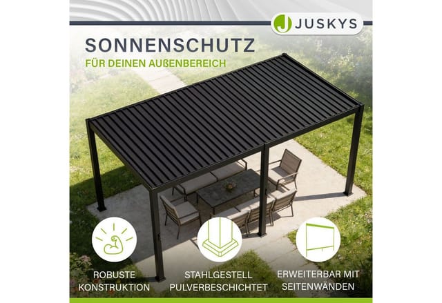JUSKYS Pergola / Lamellendach Tahiti (3 x 5,9 m, anthrazit)