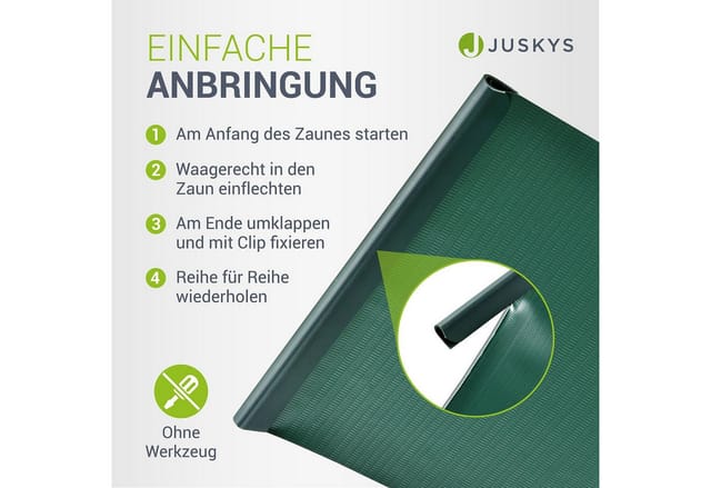 Juskys PVC Sichtschutzstreifen 4er Set Grün
