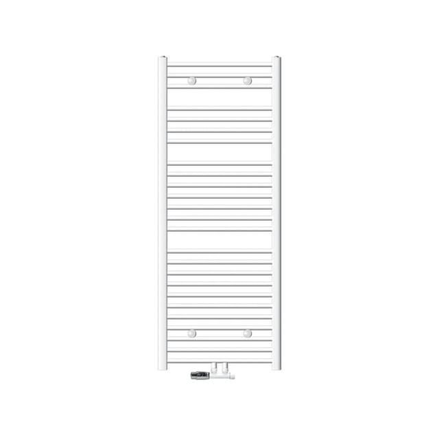 LuxeBath Badheizkörper 600x1500 mm Weiß mit Anschlussgarnitur Eck Wand