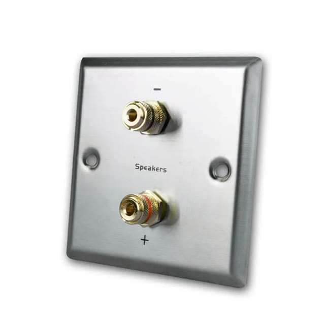 Dynavox Lautsprecherdose 2x Bananenbuchse Edelstahl Wandblende