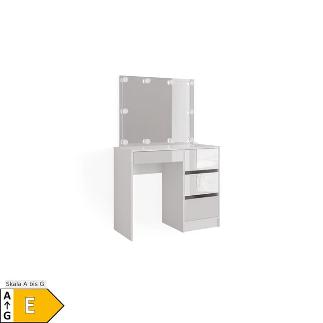 Vicco Schminktisch Sherry Weiß/Weiß 90 cm mit LED Beleuchtung