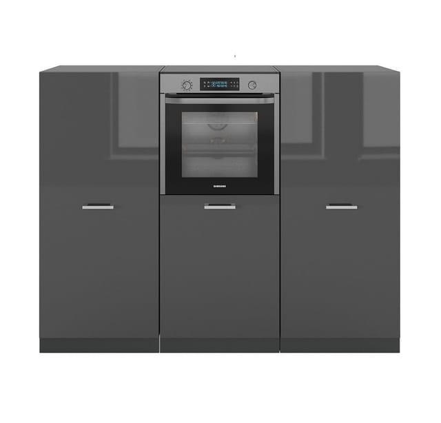 Vicco R-Line Küchenblock Anthrazit Hochglanz/Anthrazit 180 cm ohne Arbeitsplatte ohne E-Geräte