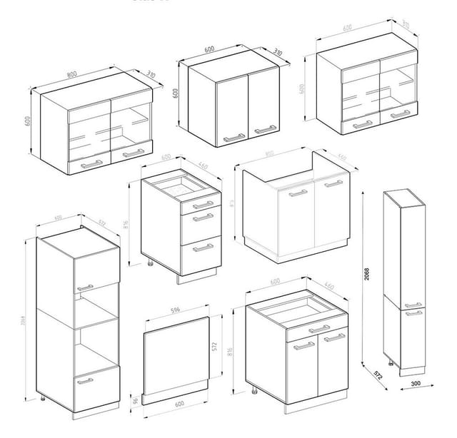 Vicco R-Line Küchenzeile Weiß Landhaus/Weiß 350 cm mit HochschrankAP Eiche ohne E-Geräte