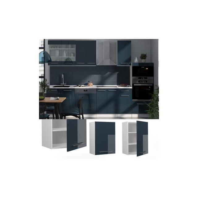 Vicco Hängeschrank Fame-Line Hängender Küchenschrank Dunkelblau Hochglanz/Weiß 50 cm