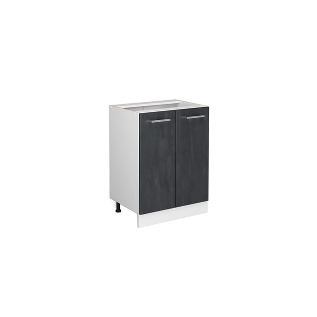 Vicco Küchenunterschrank R-Line Schwarz Beton/Weiß 60 cm ohne Arbeitsplatte