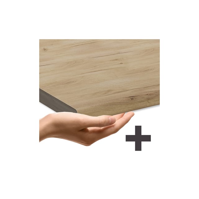 Vicco Eckunterschrank R-Line Schwarz Beton/Anthrazit 76 cm AP Eiche