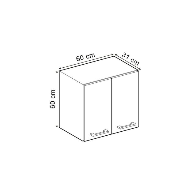 Vicco Hängeschrank R-Line Hängender Küchenschrank Schwarz Beton/Weiß 60 cm