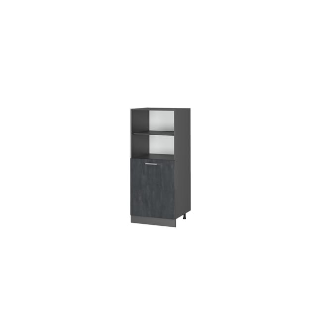 Vicco Hochschrank R-Line Küchenkommode Schwarz Beton/Anthrazit 60 cm