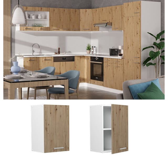 Vicco Hängeschrank R-Line Hängender Küchenschrank Artisan-Eiche/Weiß 40 cm