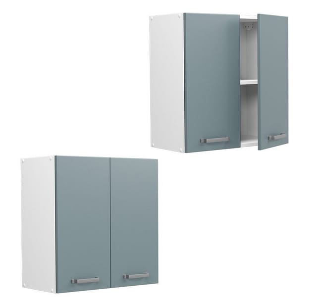Vicco Hängeschrank R-Line Hängender Küchenschrank Blau-Grau/Weiß 60 cm