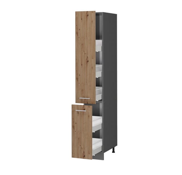 Vicco Apothekerschrank R-Line Medizinschrank für die Küche Artisan-Eiche/Anthrazit 30 cm