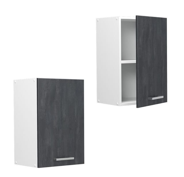 Vicco Hängeschrank R-Line Hängender Küchenschrank Schwarz Beton/Weiß 40 cm