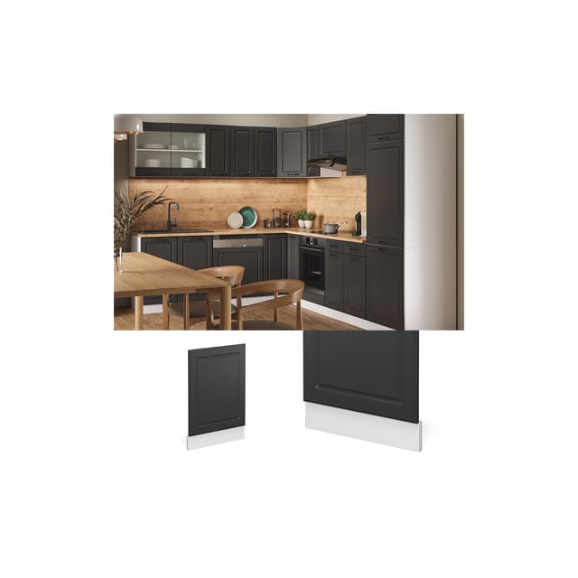 Vicco Frontblende R-Line Anthrazit Landhaus/Weiß 45 cm ohne Arbeitsplatte