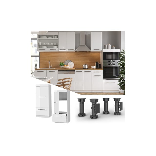 Vicco Mikrowellenschrank Fame-Line Küchenregal für die Mikrowelle Weiß Hochglanz/Weiß 60 cm