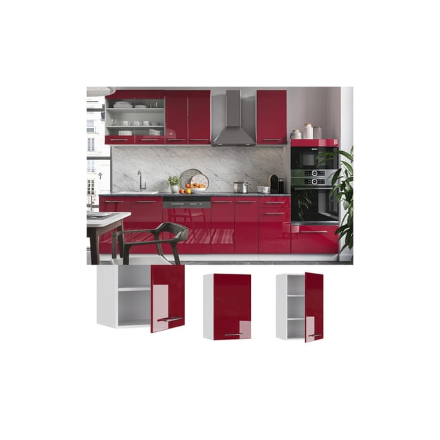 Vicco Hängeschrank Fame-Line Hängender Küchenschrank Bordeaux Hochglanz/Weiß 45 cm