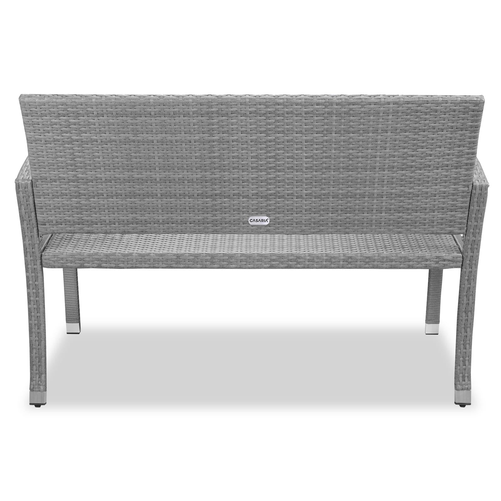 Gartenbank Aus Rattan - Grau, 2-sitzer, Wetterfest